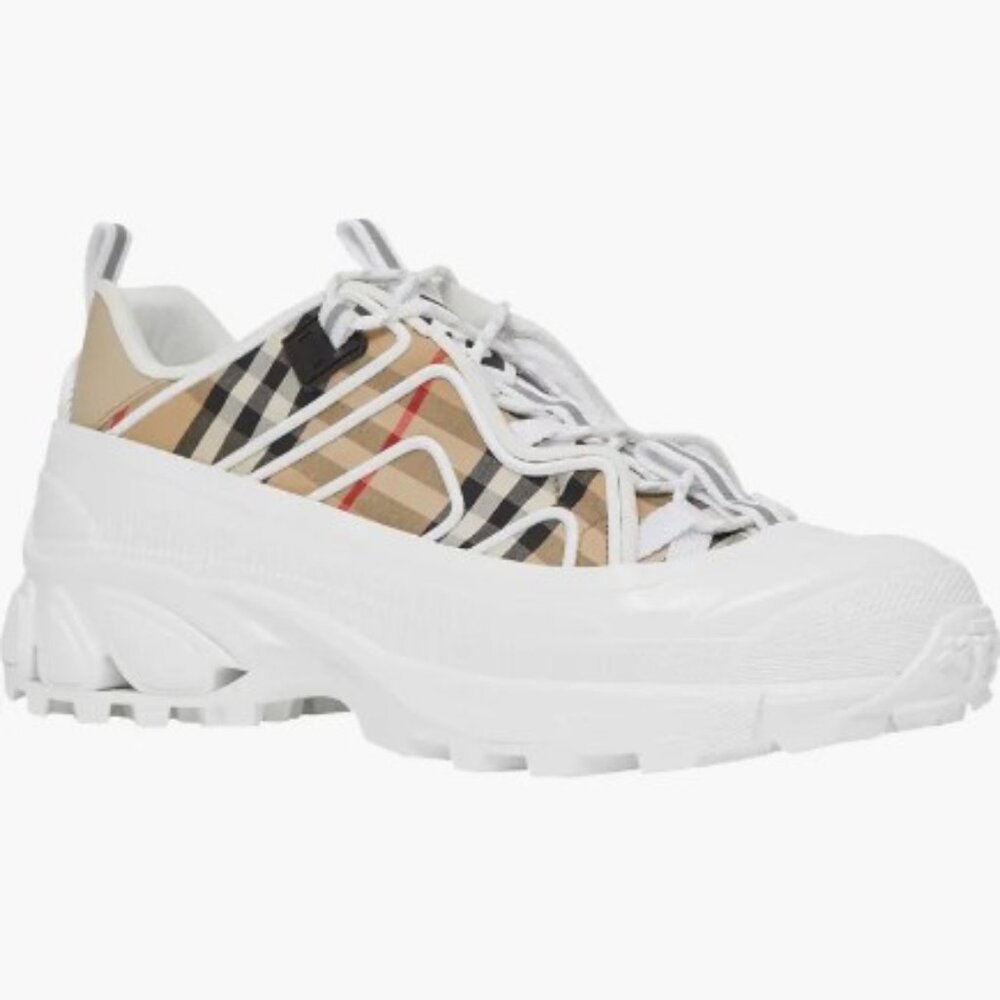 Burberry Arthur Vintage Check & Leather Sneakers | Mint | Street Style Luxury ๐ - Picture 3 of 17
